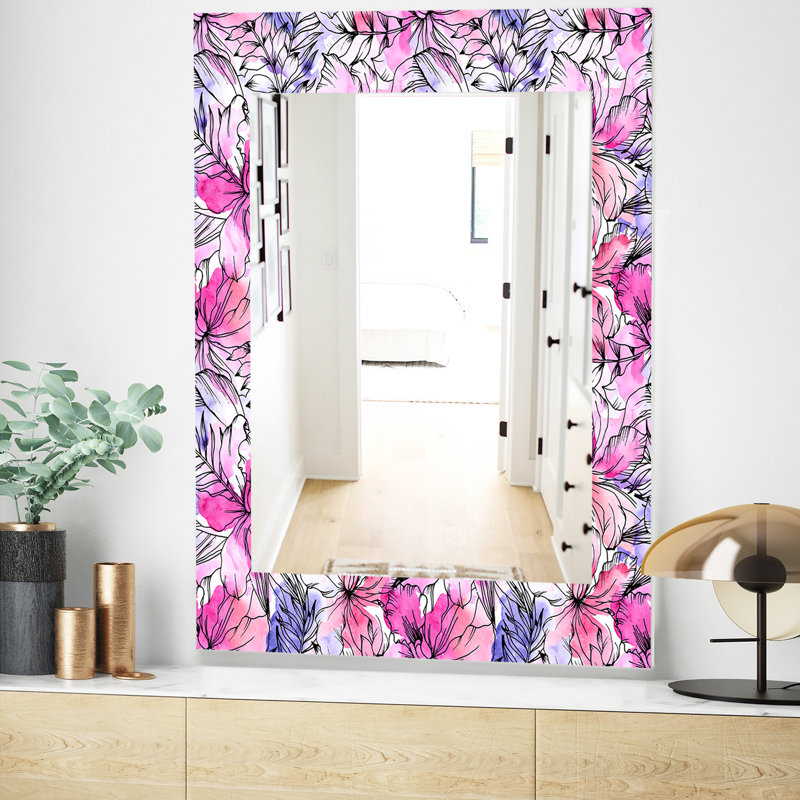 Miroir mural 22 fleurs, H 24 po x l 32 po