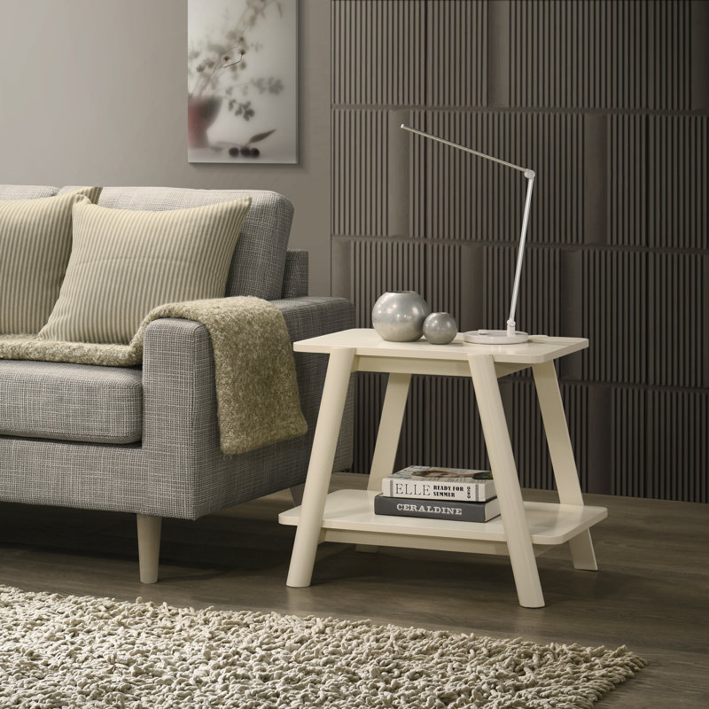 Rumi End Table, Off-White