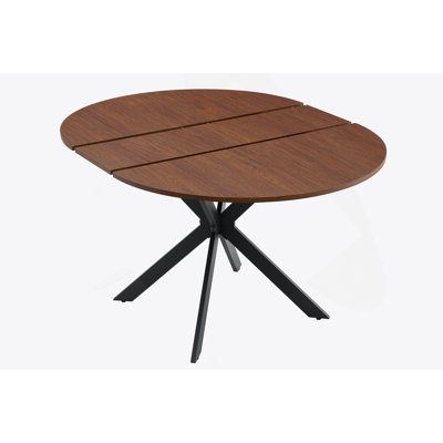 Extendable Round Dining Table (43" To 54") - Space-Saving Dining Table With Sturdy Metal Legs,For Small Apartment/Living Room, 4-6 Seater Multi-Functional Kitchen Room Dinner Table