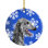 Ornement figurine suspendu en céramique en porcelaine deerhound winter