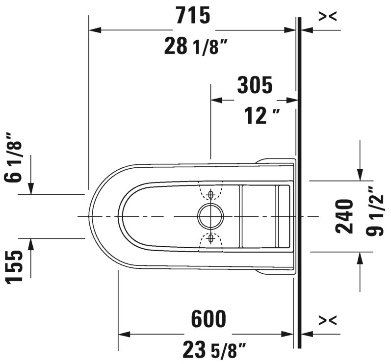 Toilette allongée une pièce Daret New HET 1,28 GPF (siège non inclus)