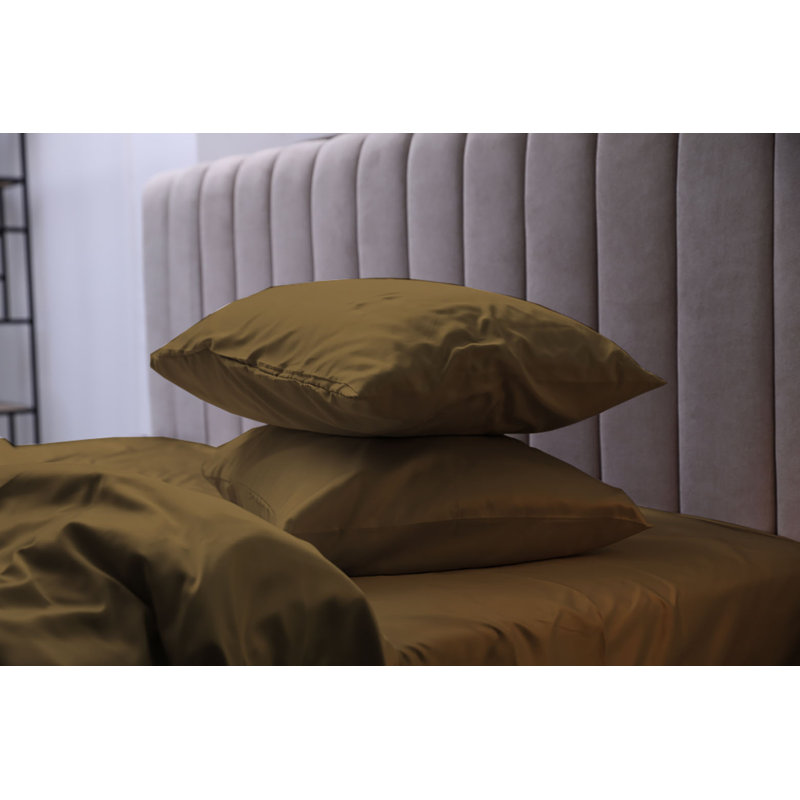  Luxury Deep Pockets Silky Satin Feel Sheet Set, King Sheet Set with 2 Pillowcases, Gold