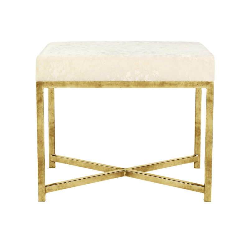 New York Iron Accent Stool, Gold Leaf, A La Mode Ivory