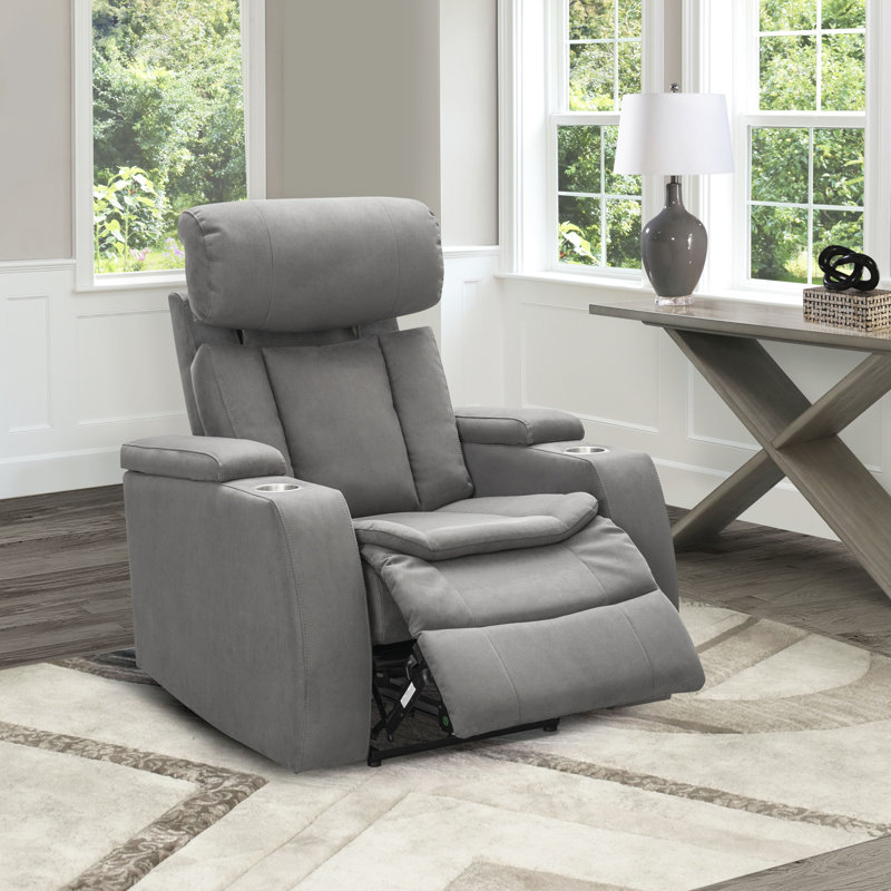 Fauteuil inclinable de cinéma maison 36,5 po Oswayo, Gris