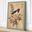 Robin Among Roses Japandi - Wrapped Canvas-583495806-583496067