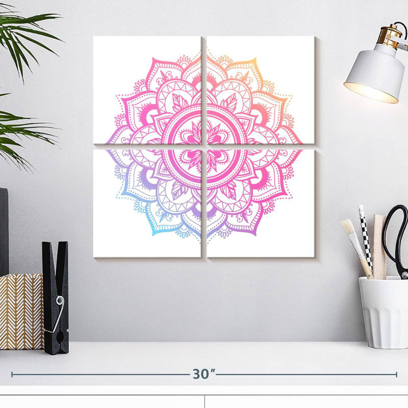 Gradient Floral Mandala, 18" H x 18" W