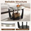 Table basse 32 po à 2 niveaux avec plateau inférieur en verre trempé et roulettes transparentes et noires-1859304991