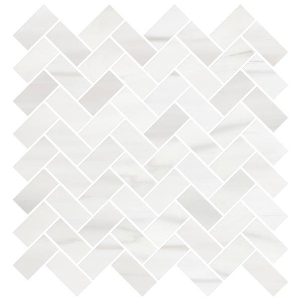 12" x 12" Marble Basketweave Mosaic Tile