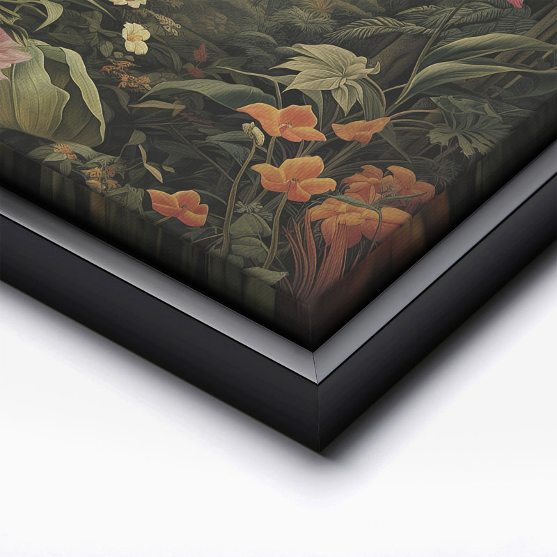 Jungle tropicale, Black Framed, Canvas, 18"H x 24"W