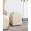 Tabouret carré de 14 po x 14 po x 18 po avec motifs en forme de losange et base en laiton, polyvalent pour une utilisation en table d'appoint ou en pouces, motif, pièce de décoration moderne et fonctionnelle