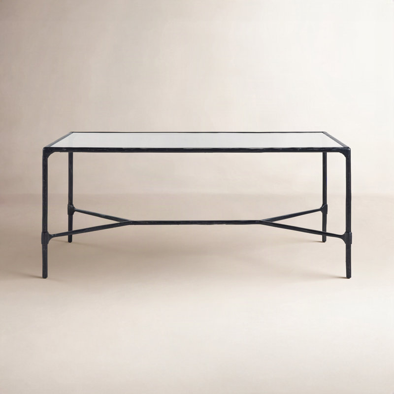 Terenna Metal And Glass Coffee Table, Black