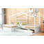 Lit plateforme simple avec trois tiroirs de rangement, blanc