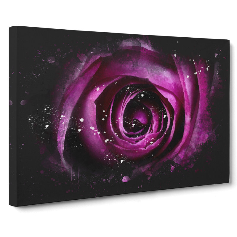 Purple Rose Flower Vol.2 - Wrapped Canvas Print, 35cm H x 50cm W x 3cm D