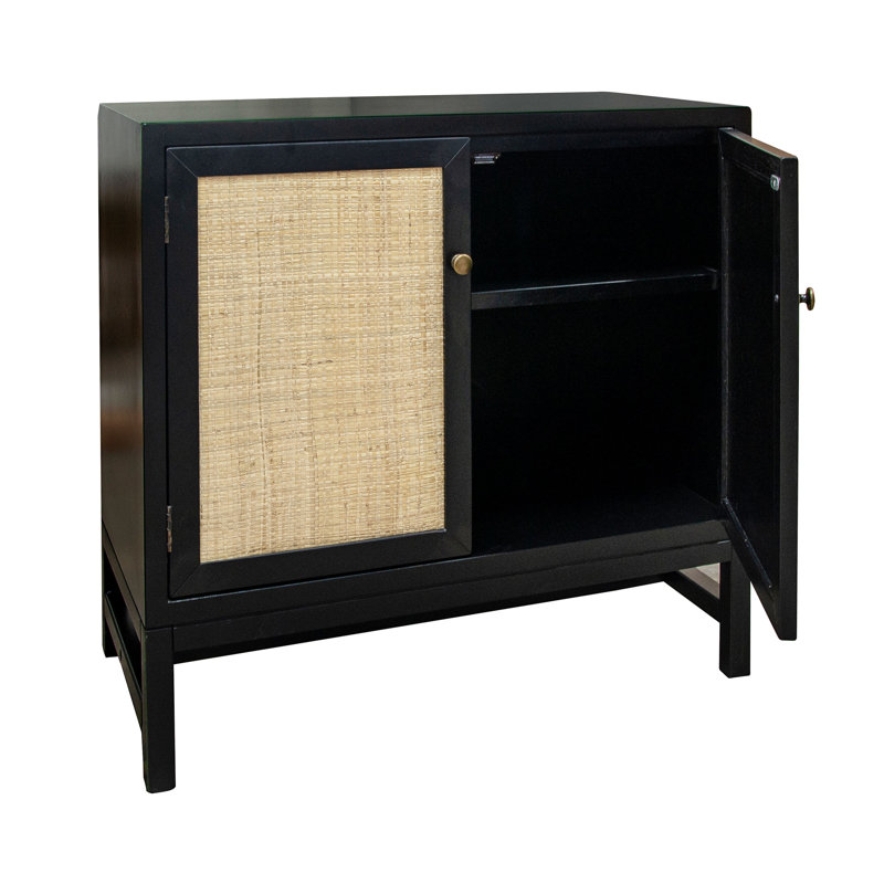 Armoire d'appoint à 2 portes de 29,5 po de hauteur Pepperdine, Noir