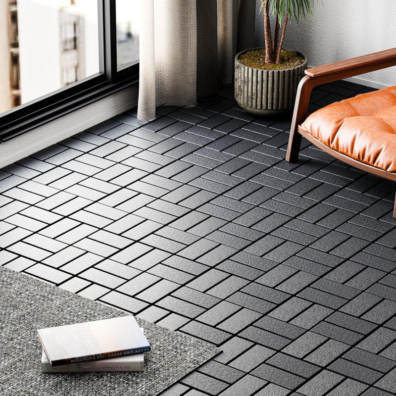 Carreau de terrasse emboîtable en plastique L 12 po x l 12 po DECKING
