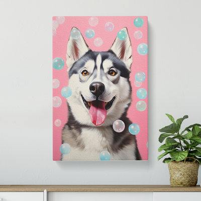 Husky Bubble Gum - Wrapped Canvas