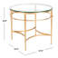 Table de bout en fer et en verre H 23 po Genevieve
