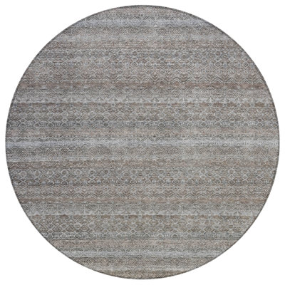 Machine Washable Indoor/Outdoor Xhevrie Brown Rug