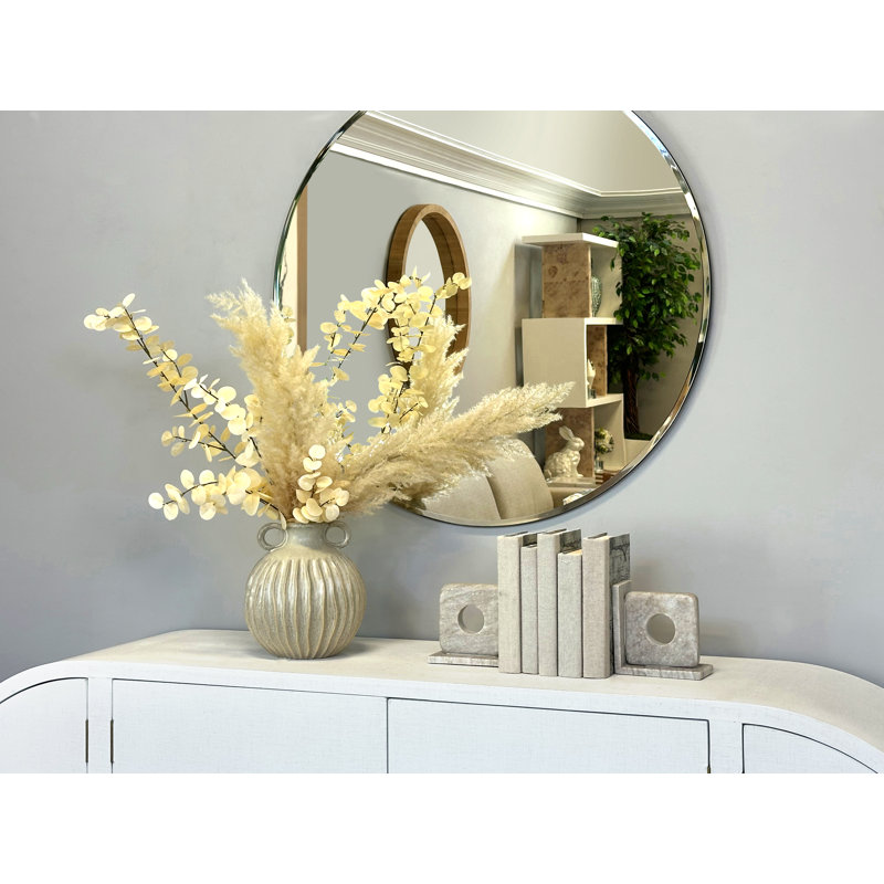 Pampas and Eucalyptus Arrangement in Ceramic Vase