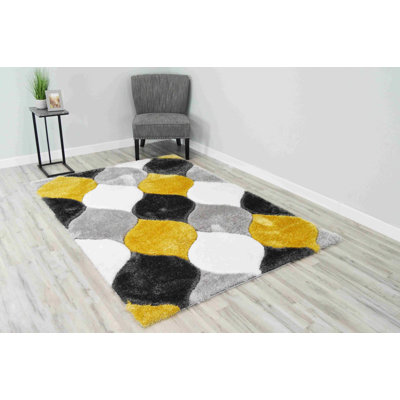 Modern Arriola Shag Abstract Geometric Rug For Living Room Bedroom