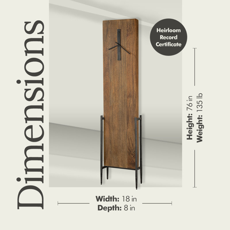 Bedford Park 76" Wood Floor Clock