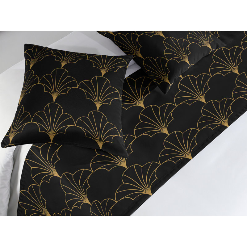 Ensemble de chemin de lit , Noir et brun sable, Grand lit