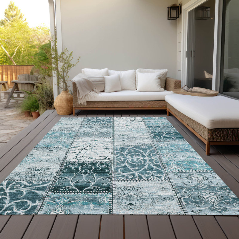 Tapis intérieur / extérieur Francina avec envers antidérapant, Rectangle 10 pi x 14 pi