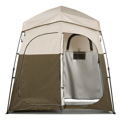 Camping Shower Tent, Portable 2-room Foldable Portable Privacy Tent Changing Room With Ground Stakes