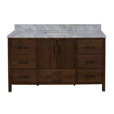 Kiara 60" Carrara Marble Single Bathroom Vanity
