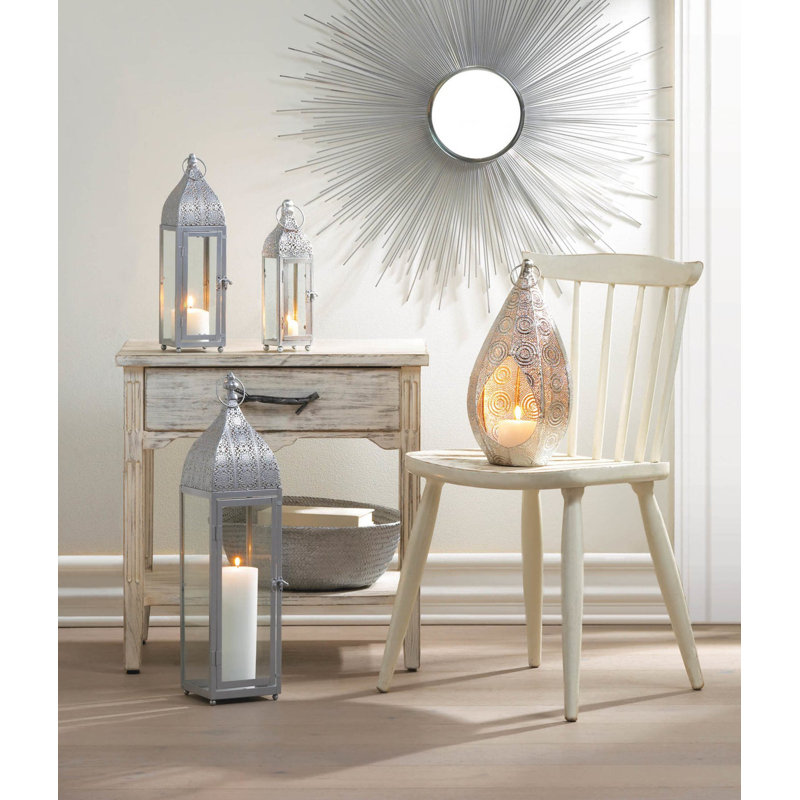 SMALL SILVER MOROCCAN STYLE LANTERN