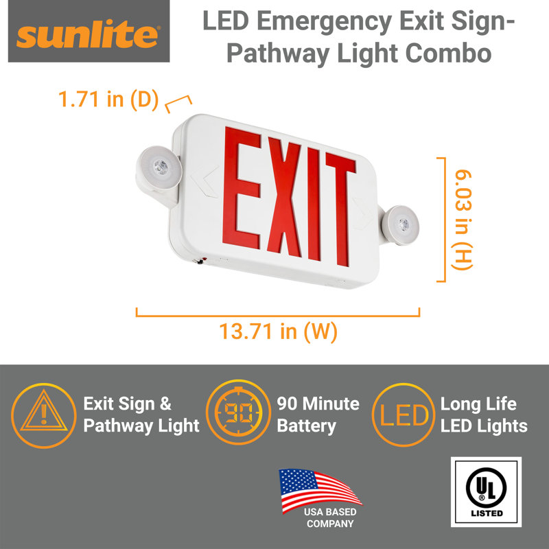Sunlite Thermoplastic LED Double Sided Exit Sign