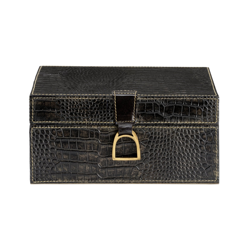 Croc Decorative Box, 4.8" H x 10.3" W x 10" D