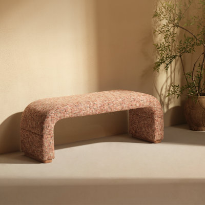 Banc en cascade rembourré en chenille de 52 po Devotia