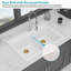 Évier de cuisine en quartz - Évier de cuisine encastré en granite blanc à double cuve (60/40) 33 po x 22 po
