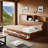 ??Full Size Wooden Daybed - 3 Drawers, USB Ports, Pushable Shelf, 350lb Capacity?-600306896-600306910