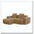 2 Seat L Shape Sectional Boneless Sofa with French Edge Piping, No Assembly Required, 2-Seat Sofa Couch with Throw Pillows and 1 Movable Ottoman-992126991