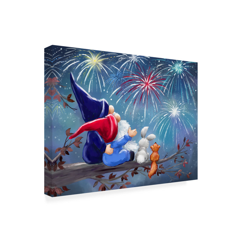 Art sur toile de gnomes MAKiko, H 14 po x l 19 po
