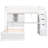 White Twin Over Loft Bed With Desk, Shelf And Staircase Assembly Storage, Desk In Theme-746326429