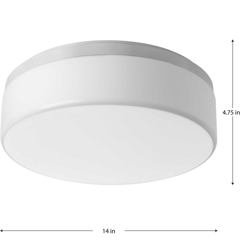 Siddharth Acrylic LED Flush Mount, White, 4.75" H x 14" W x 14" D