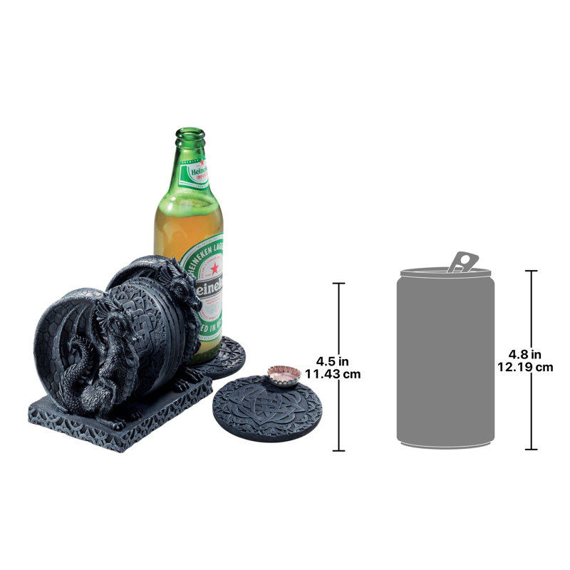 Stoneware Round 1 Piece Coaster Set With Holder