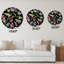 Horloge murale à motif de perroquet avec fleurs tropicales et feuilles vertes-133276368