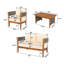 Ensemble de conversation d'extérieur 4 pièces en bois d'acacia avec corde tissée et coussins Mulero