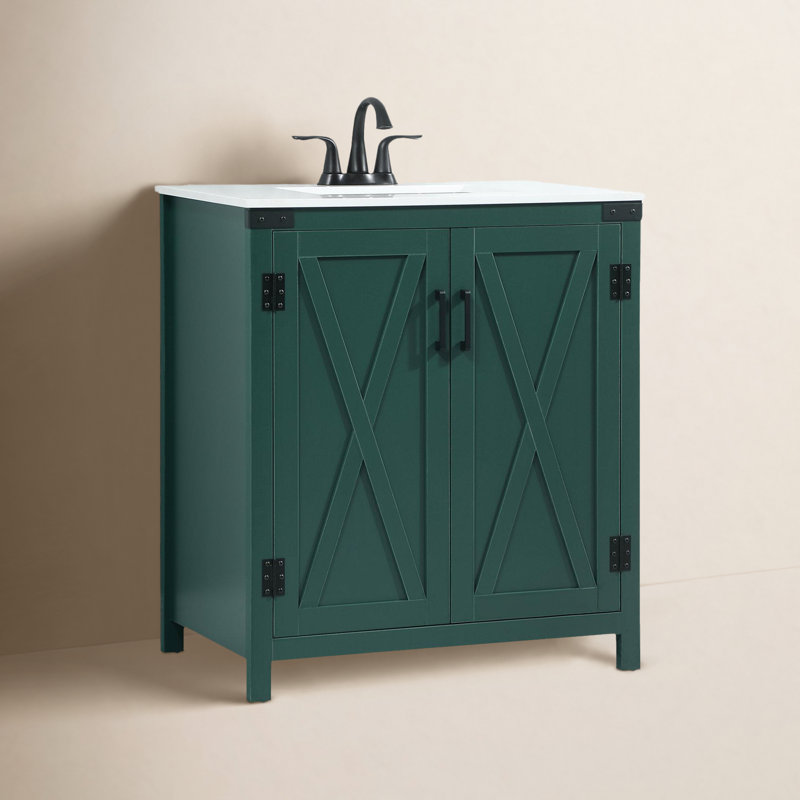 Ensemble de meuble-lavabo simple 30 po Slayton, Vert