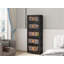 24" Side Wide Folding Storage Cabinet ,5 Tiers,23.62"×13.78"×59.84",Collapsible Storage Bins With Magnetic Door, Plastic Storage Cabinet With Wheels