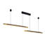 Luminaire suspendu moderne à DEL 75 po noir et doré, lampe suspendue réglable à deux tubes pour le salon de la cuisine (DEL intégrée)