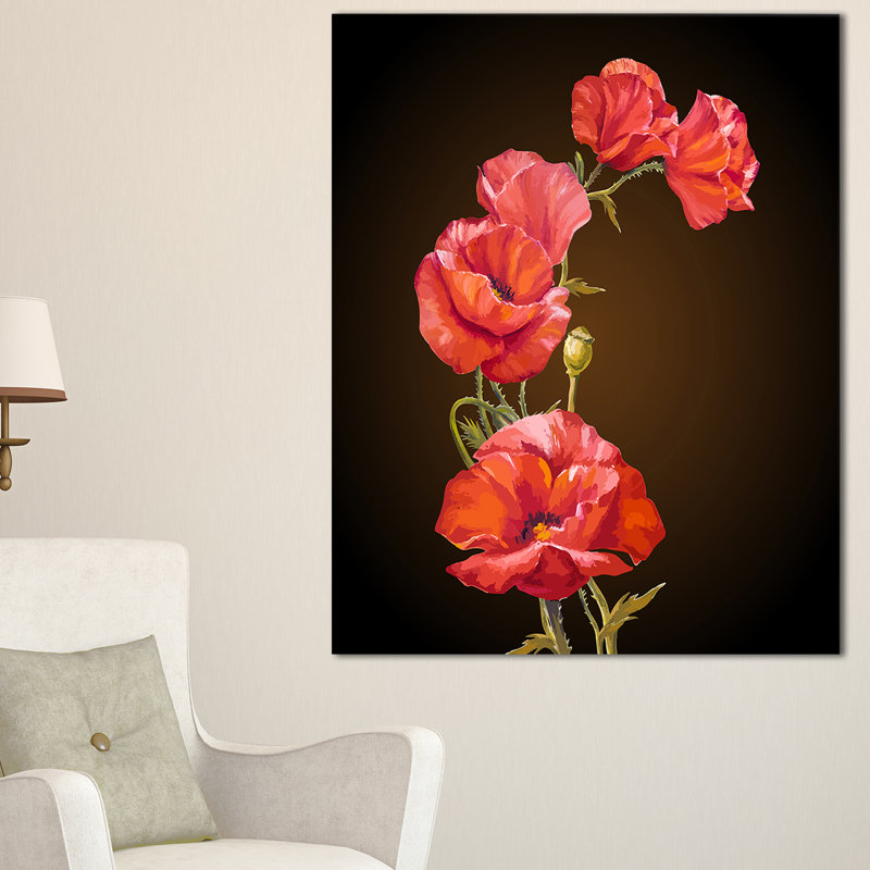 Reproduction d’art sur toile tendue "brillante pops fleur floral", H 32 po x l 16 po x P 1 po