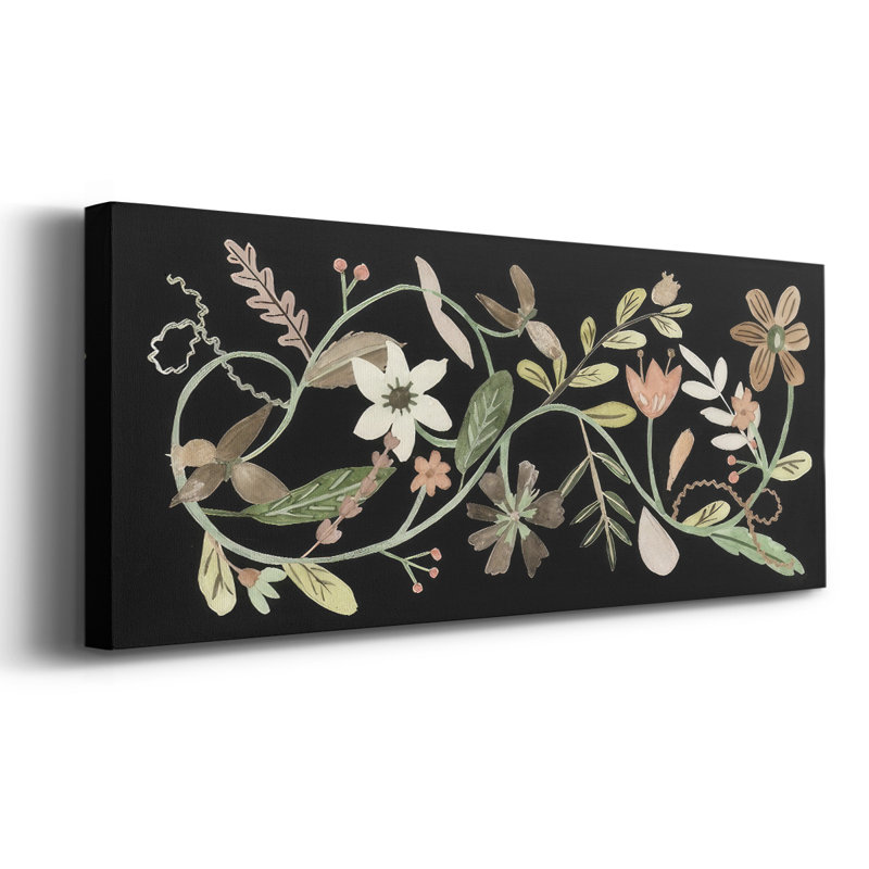 Fleurs pressées I sur toile, H 24 po x l 60 po x P 1,5 po