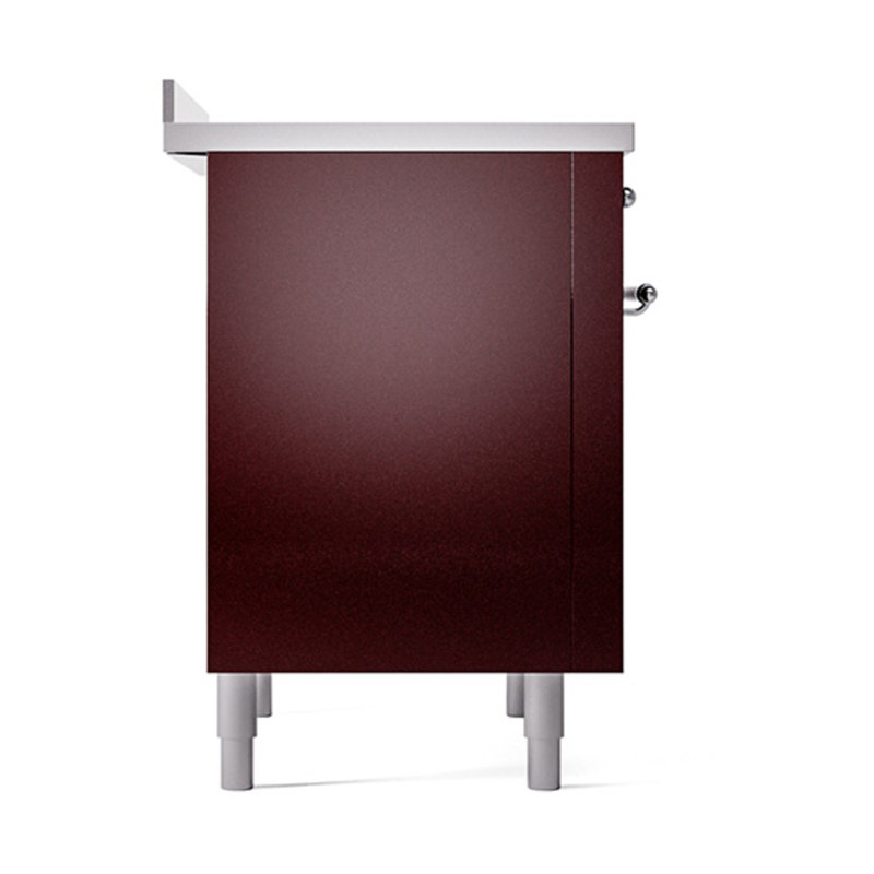ILVE Nostalgie II Noblesse 36 po à induction, Burgundy/Chrome