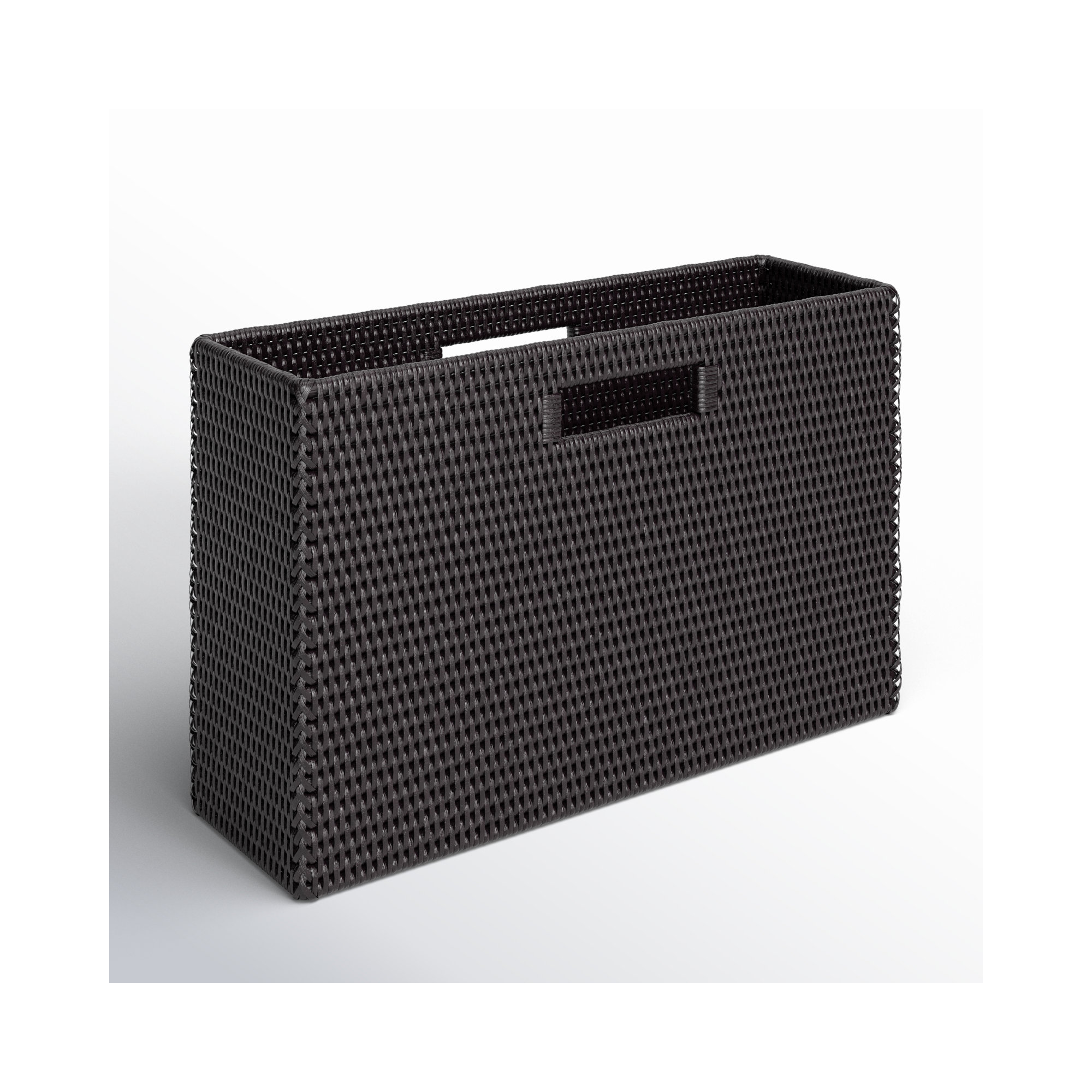 Rattan Magazine Rack, Tudor Black