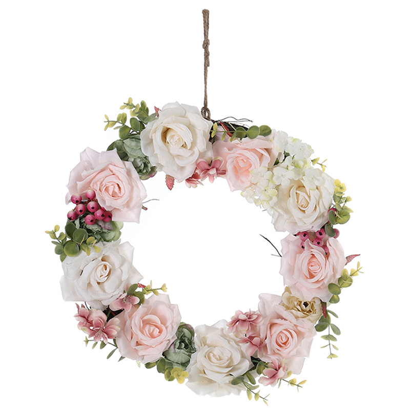 Handcrafted Faux Rose 30cm Wreath